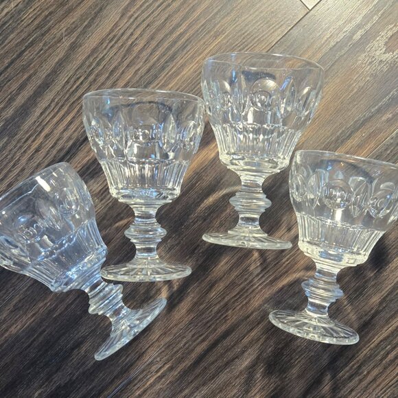 Vintage COLONY "Classique" Clear Thumbprint Water/Wine Goblets SET OF FOUR - Picture 9 of 14